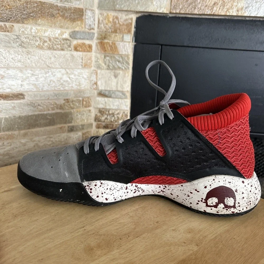 Adidas Pro Vision Men's Basketball‎ Shoes Grey Burgundy Skull G27754 Size 10.5
